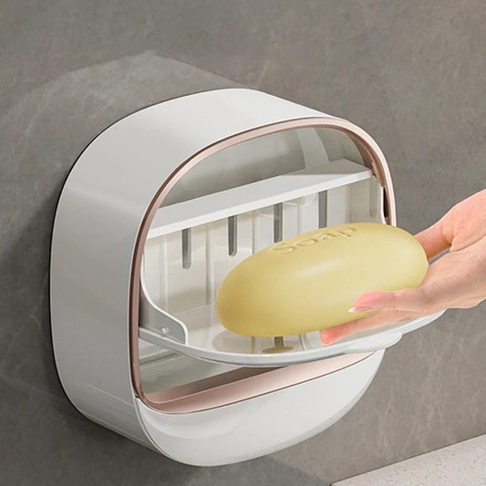 Luxury Wall Mounted Soap Holder – Self Draining Soap Box (No Drill Needed) 🧼