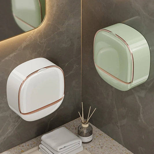Luxury Wall Mounted Soap Holder – Self Draining Soap Box (No Drill Needed) 🧼