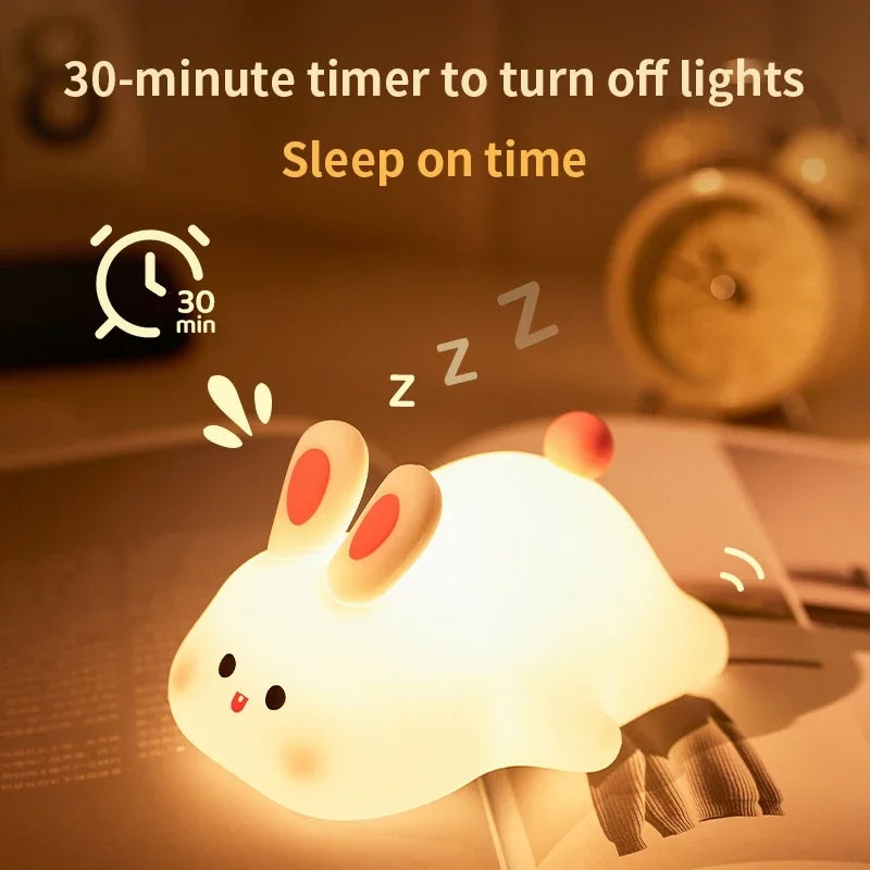 Cute Rabbit Rechargeable Night Lamp – Soft LED Light for Kids & Peaceful Sleep 🐰✨