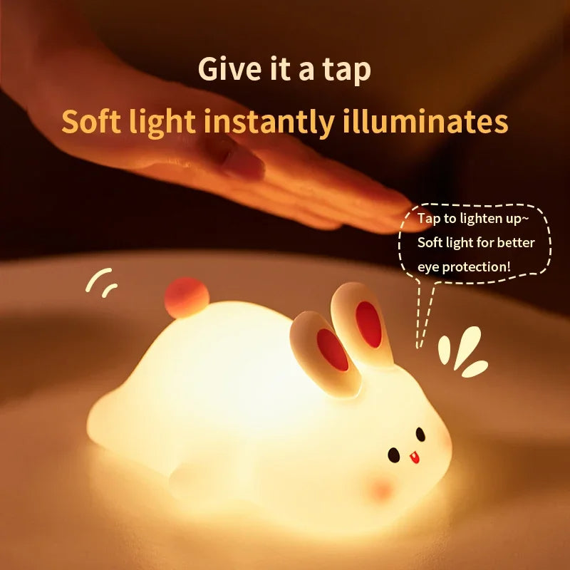 Cute Rabbit Rechargeable Night Lamp – Soft LED Light for Kids & Peaceful Sleep 🐰✨