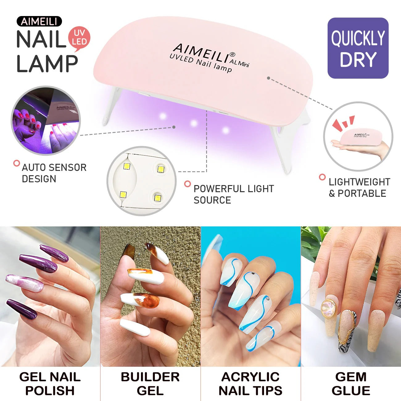 Mini UV LED Nail Lamp 6W – Fast Drying Gel Polish Light with Timer 💅✨